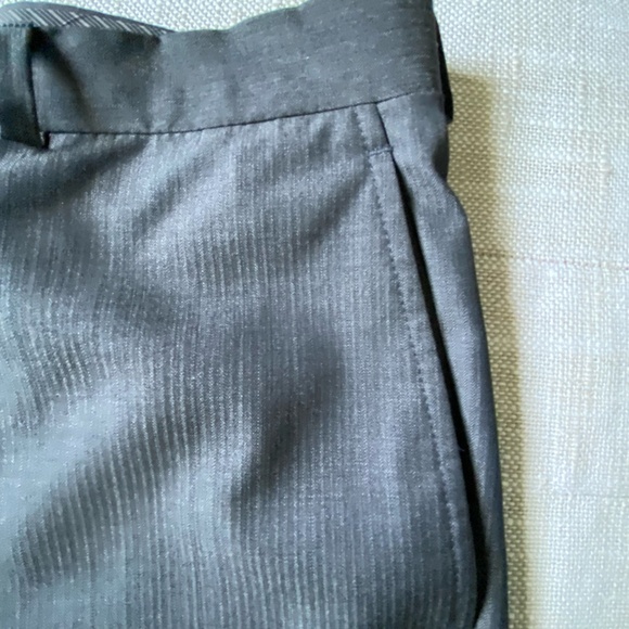 Calvin Klein Mens Dark Grey Flat Front 34X31 Lightweight Office Work Dress Pant - Picture 3 of 11